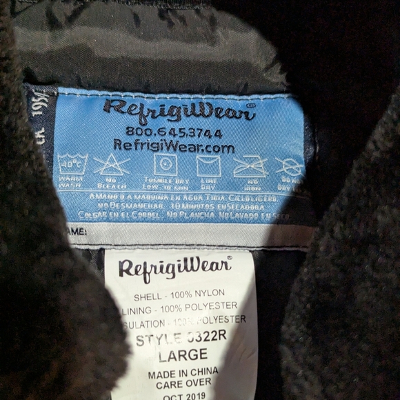 Refrigiwear Iron Tuff Insulated Jacket Black Faux Fur Collar - Picture 7 of 11